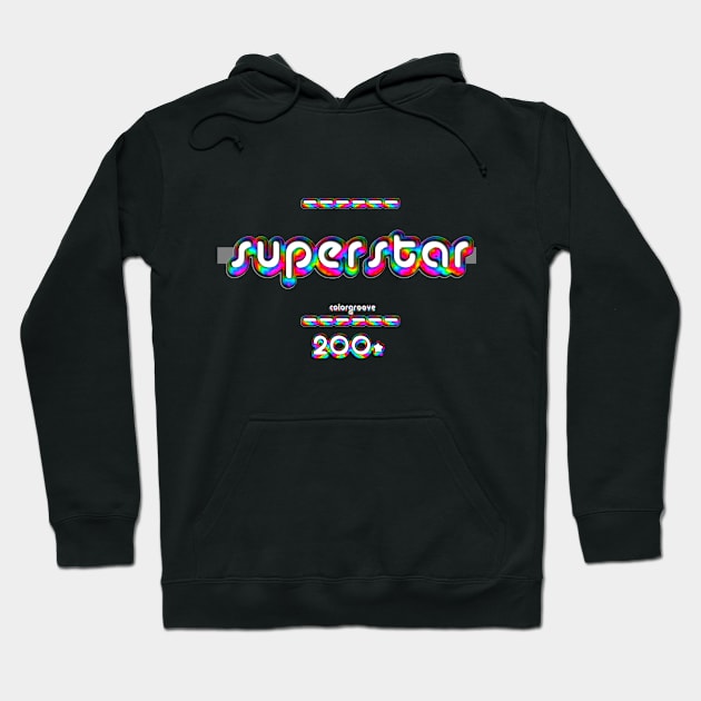 Superstar 2000 ColorGroove Retro-Rainbow-Tube (wf) Hoodie by Blackout Design